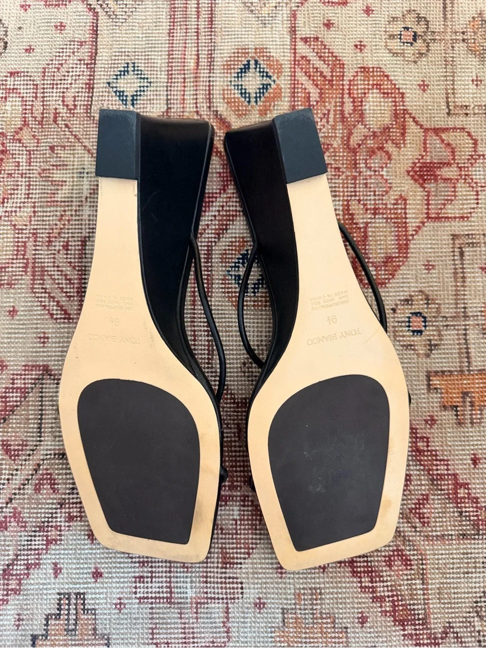 Tony Bianco Black Minimal Strappy Wedge Sandals